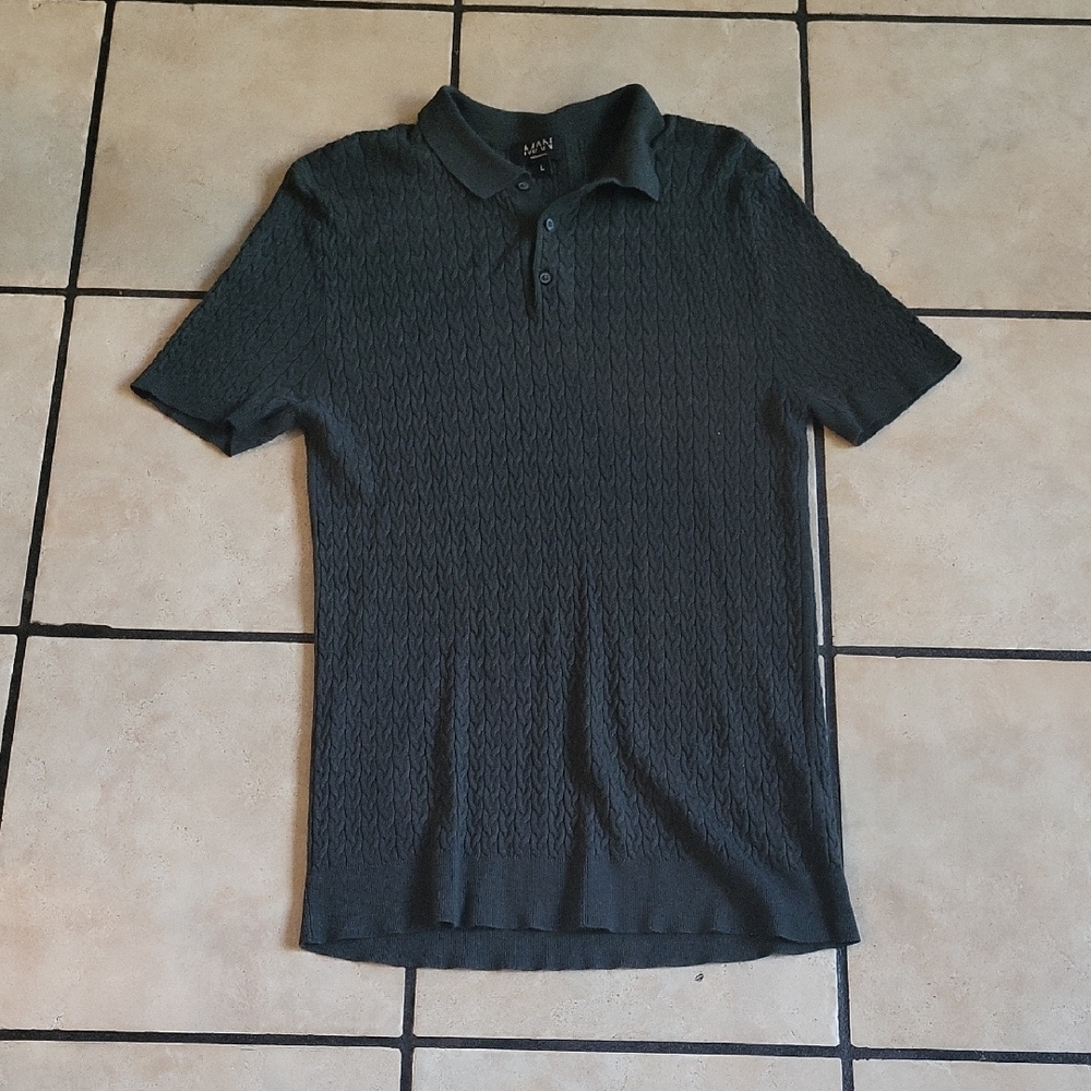 Textured Green Polo Shirt